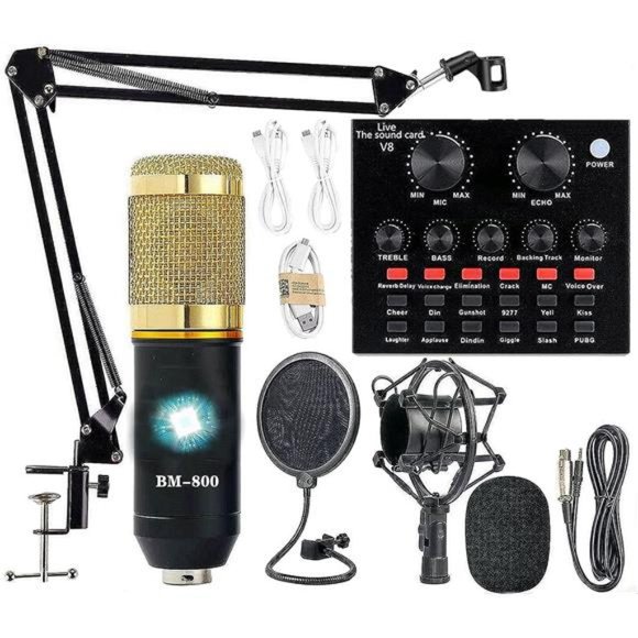 Podcast Equipment Bundle, BM-800 Recording Studio Package with Voice Changer - Picture 1 of 6